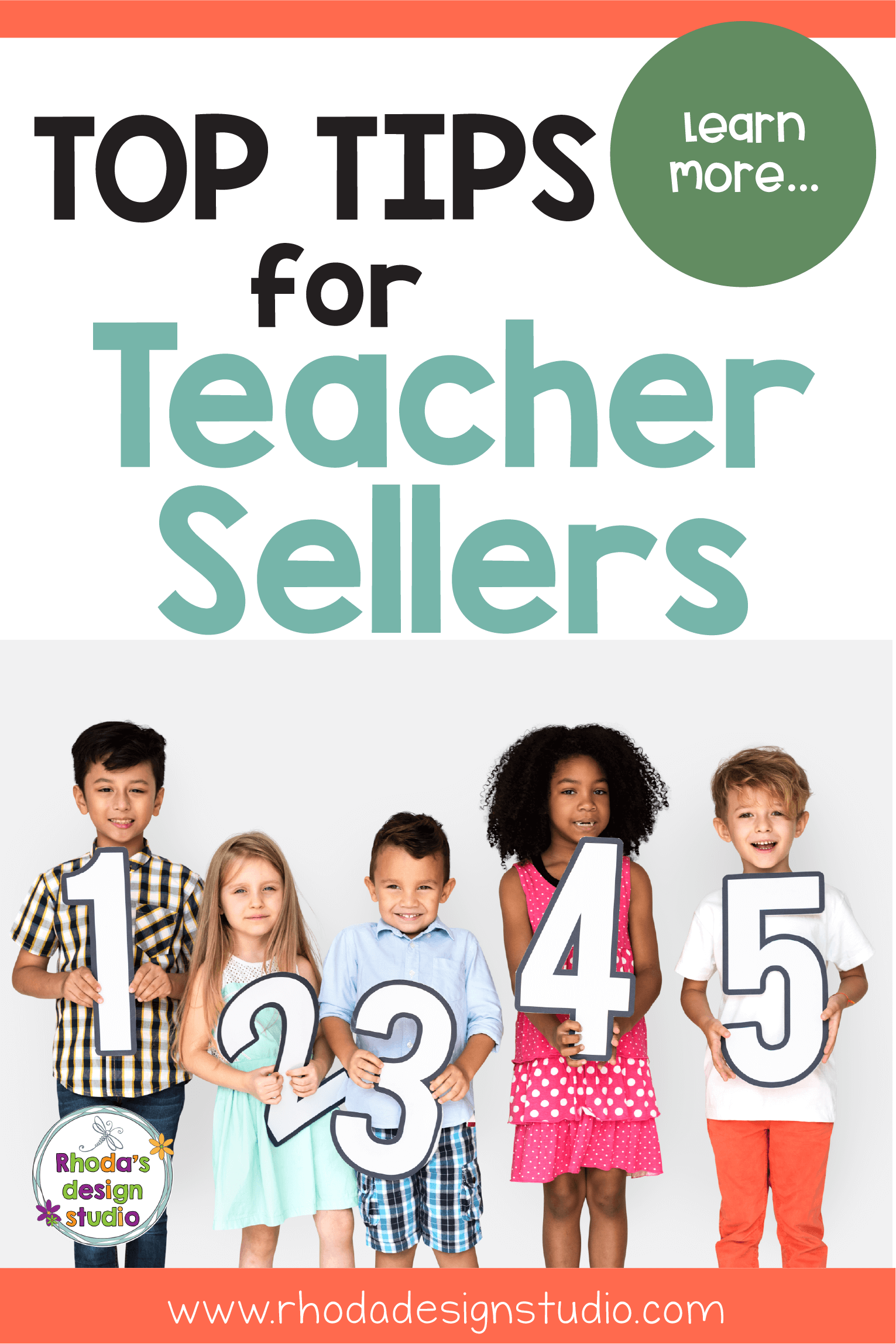 Learn to sell on Teachers Pay Teachers. Top Tips for New TpT Sellers. Make money online as a teacher by creating a side-hustle selling lesson plans. Rhoda Design Studio #rhodadesignstudio