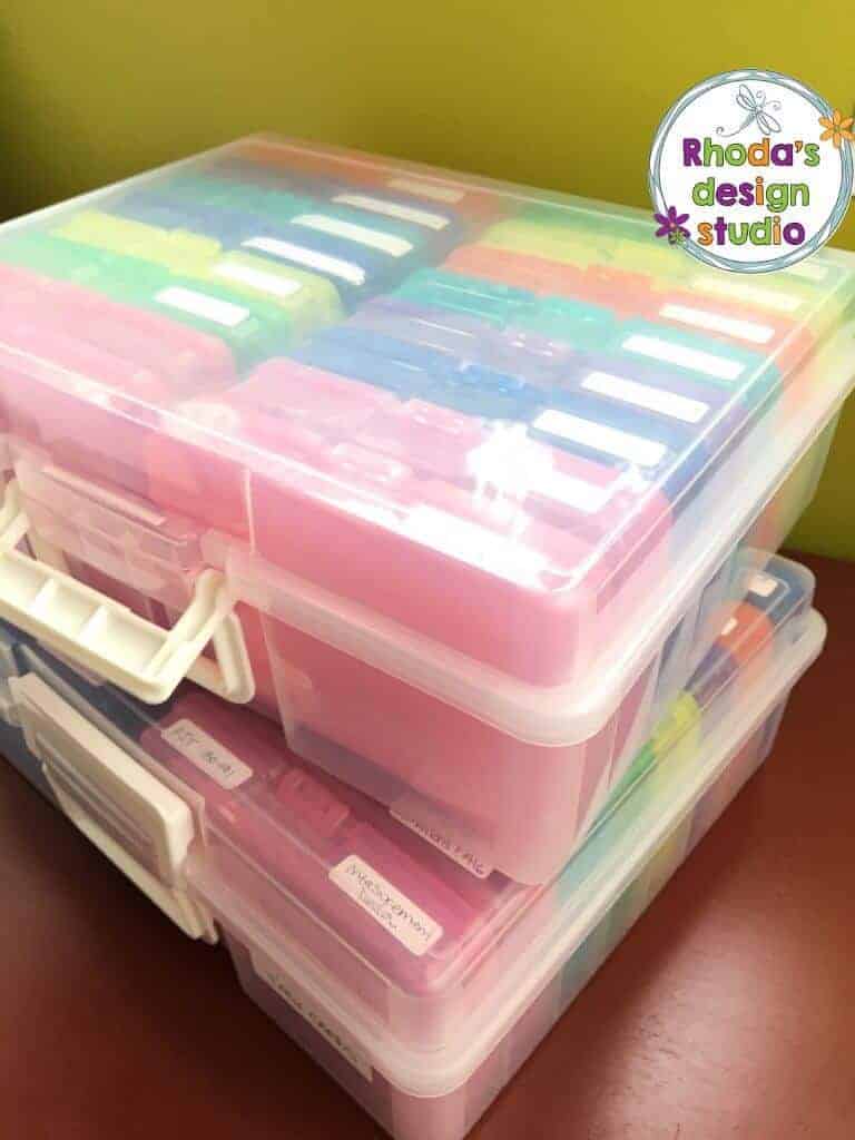jewel cases to organize task cards in your classroom