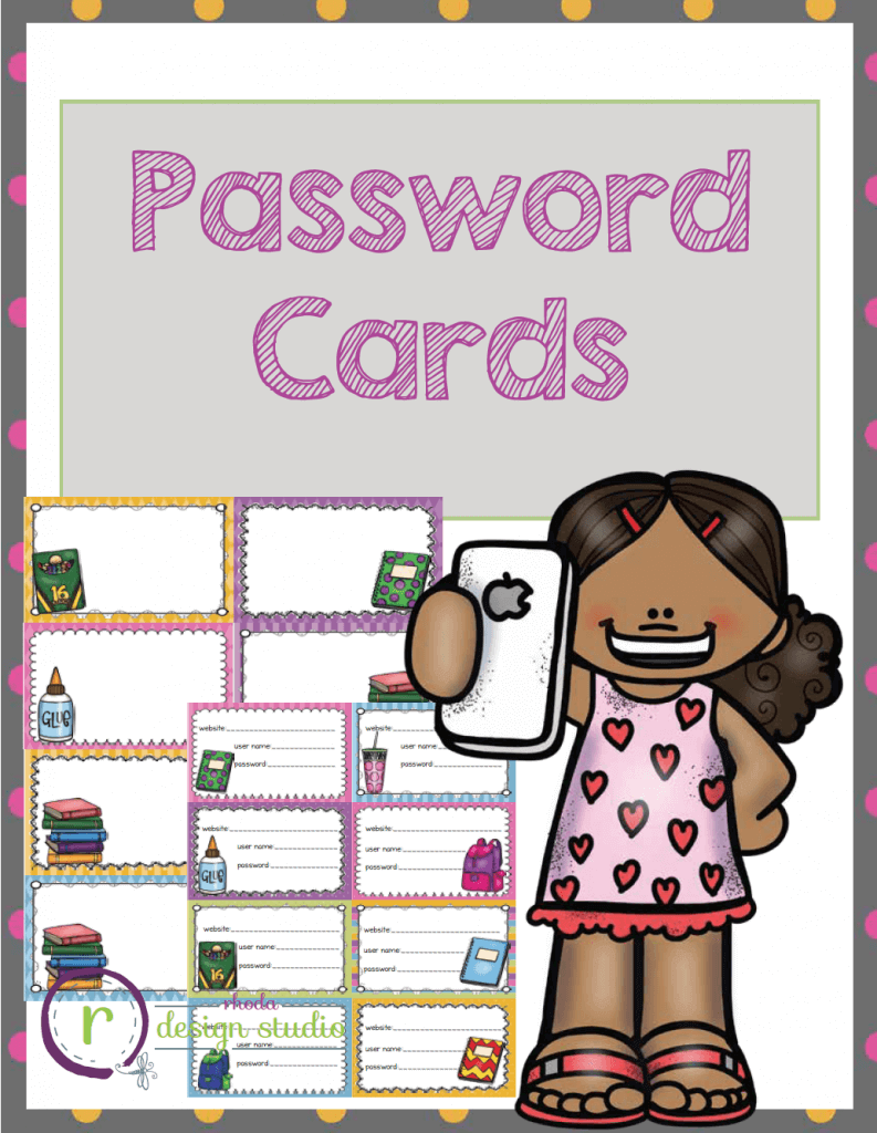 24 colorful name tags and password cards. Print as many website cards as needed to keep track of your students user names and passwords. Great for sites like MobyMax, Wonders student area, NWEA Skills Navigator, and more!