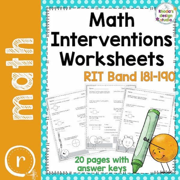 Math Interventions Worksheets. RIT Band 181-190 worksheets for student review and practice. k-5 math teaching resources for teachers in the classroom.