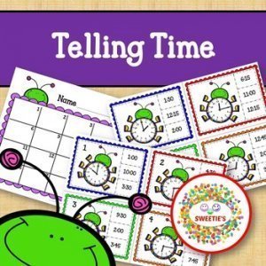 k-5 math teaching resources for teachers in the classroom. Telling Time bugs task cards help students learn to tell time.