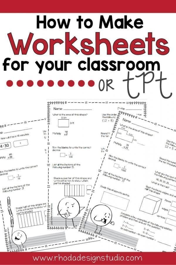 Learn to make math worksheets for your classroom. Worksheet printables can be used to increase engagement, test higher level thinking by finding mistakes, or used for a SCOOT that involves movement. There are many ways to make your own worksheets. Follow this step-by-step tutorial.