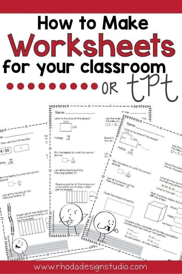 Learn to make math worksheets for your classroom. Worksheet printables can be used to increase engagement, test higher level thinking by finding mistakes, or used for a SCOOT that involves movement. There are many ways to make your own worksheets. Follow this step-by-step tutorial.