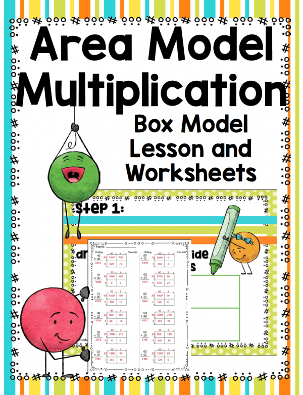 Area model multiplication worksheets. Read this post to get ideas for teaching multiplication and a set of free multiplication game printables.