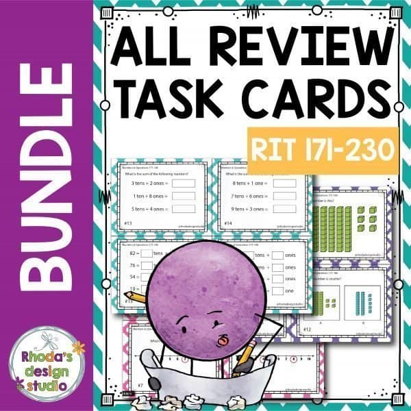 Math task card bundle for test data prep and math center practice.