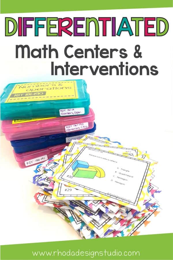 Differentiated math lessons are easy to create with math centers. Provide math interventions that differentiate your instruction and engage your students. Learn to use your testing data to reach all your students at their level.
