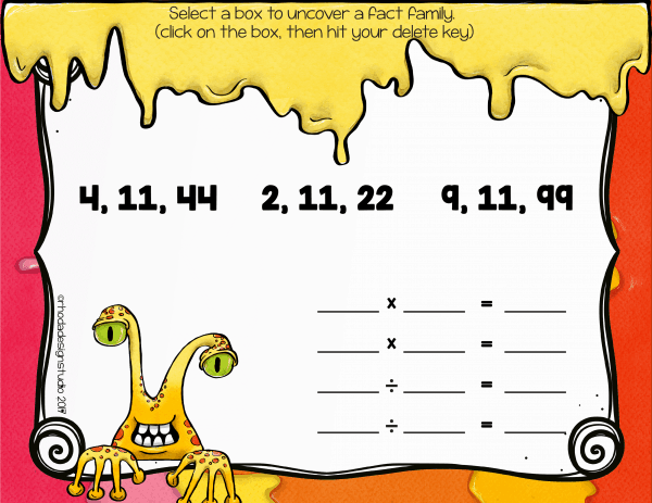 Multiplication fact family resources are interactive. Read this post to get ideas for teaching multiplication and a set of free multiplication game printables.