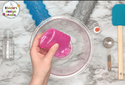 Make glitter slime or unicorn slime with 3 ingredients and these easy to follow directions.