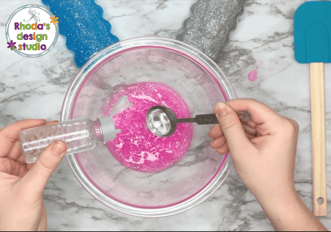 Make glitter slime or unicorn slime with 3 ingredients and these easy to follow directions.