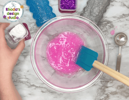 Make glitter slime or unicorn slime with 3 ingredients and these easy to follow directions.