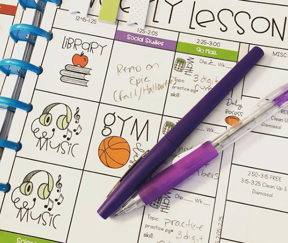 Develop a time management habit by adding things to your lesson plans right away.