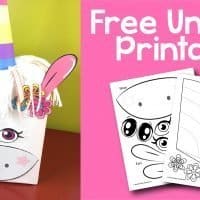 Create a whimsical unicorn Valentine box or party decoration with this free printable.