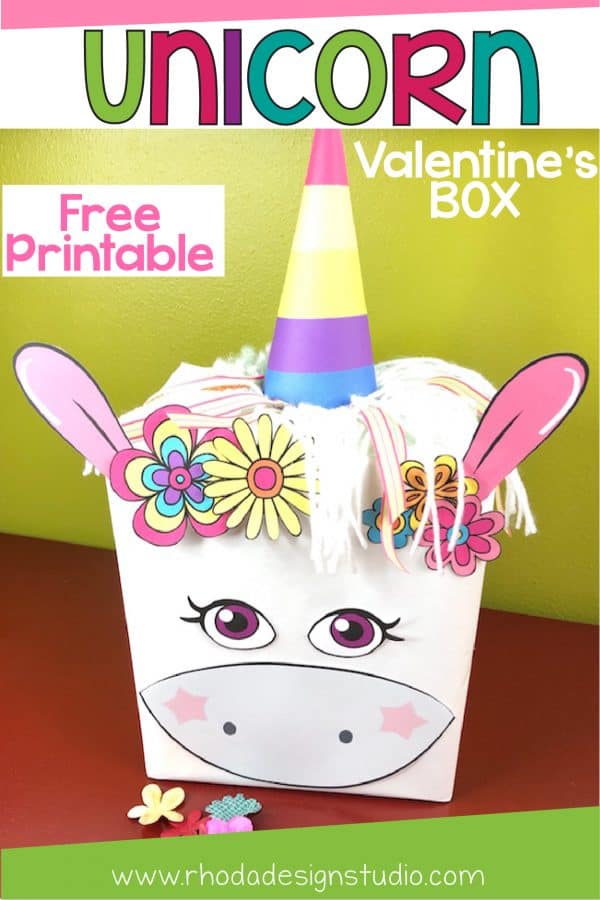 Create a fun and whimsical unicorn Valentines box with this free printable and post. Step-by-step directions will help you make this fun and easy project with your students or children!