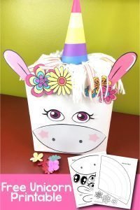 Create a fun and whimsical unicorn Valentines box with this free printable and post. Step-by-step directions will help you make this fun and easy project with your students or children!