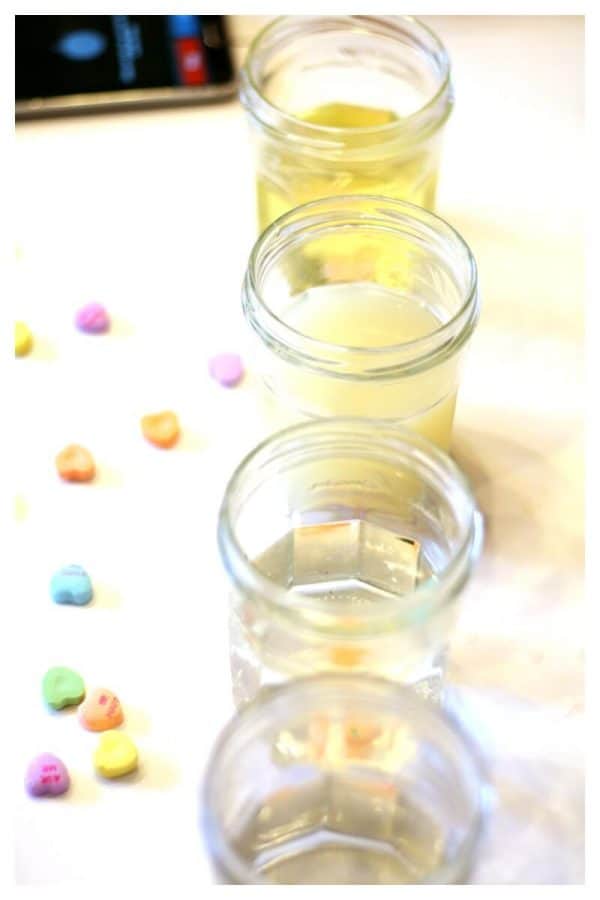 dissolving candy hearts for valentines day crafts and stem lessons
