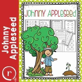 Johnny Appleseed worksheets for math and reading. No prep activities about apples that kids love to work on.