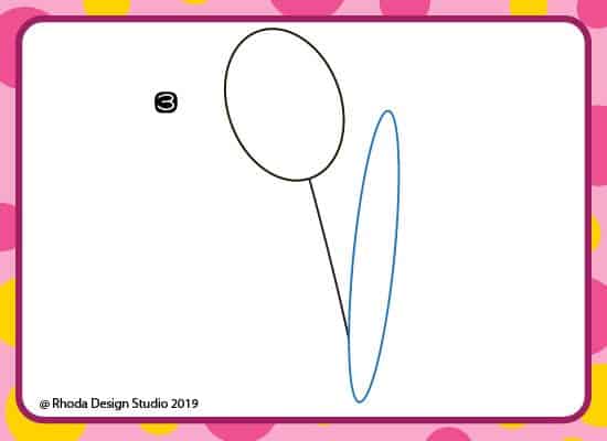 Step by step how to draw a flower. Step 3.