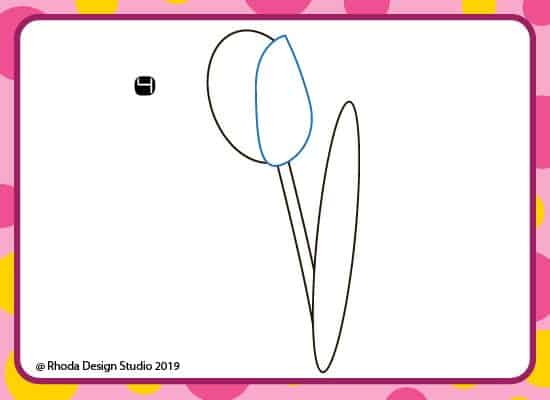 How to draw a flower step by step. Step 4.