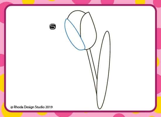 How to draw a flower step by step. Step 5.