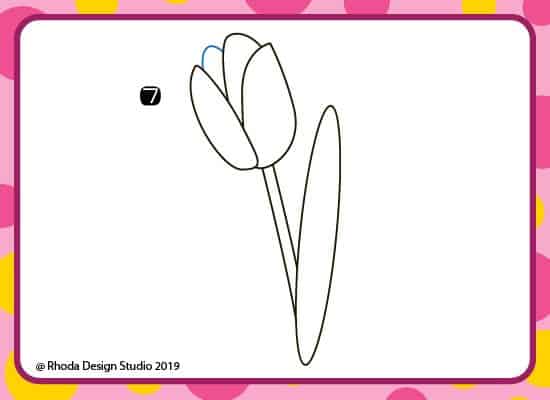 How to draw a flower step by step. Step 7.