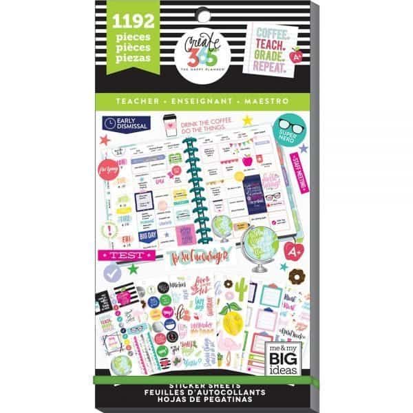 Teacher planner stickers for a teacher supplies list.