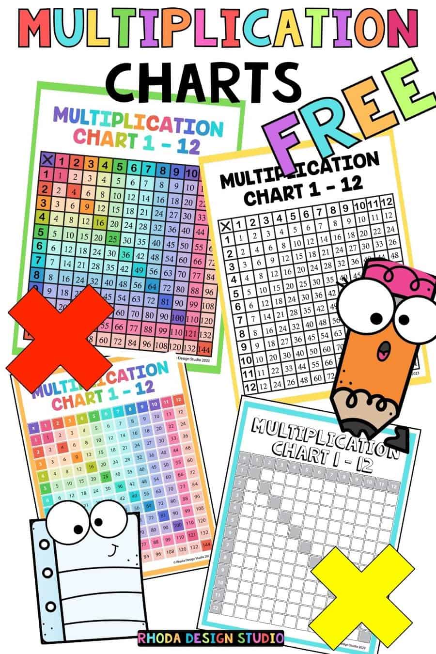Free printable multiplication chart perfect for practicing times tables. These fill in the blank times table grids are a great way to master multiplication tables.