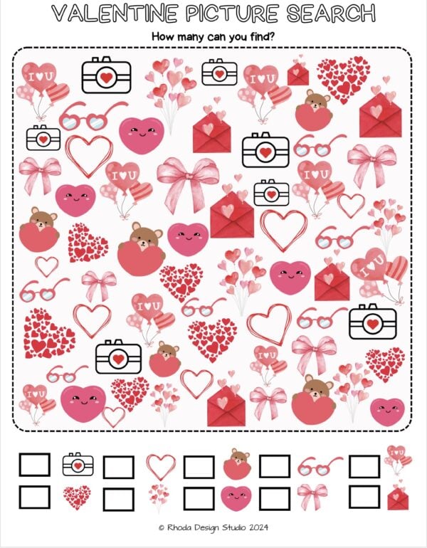 ispy Valentine's Day Free printables for valentines coloring page-5