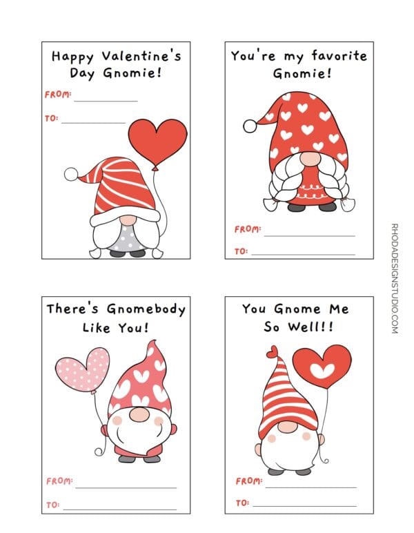 Give a smile and some love with gnome Valentine cards printable. Whether you're in search of gnomes coloring pages or Valentine cards, they are both here, waiting to add that special touch of magic to your day. Let me tell you, these aren't just cards; they're gateways to heartwarming smiles and cherished memories.