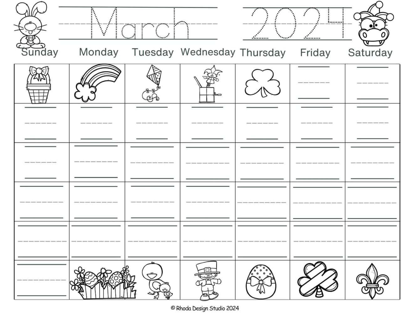 Free Traceable Calendar Pages: Months of the Year Worksheets