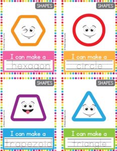 Free Printable No Prep 2D Shapes Playdough Mats