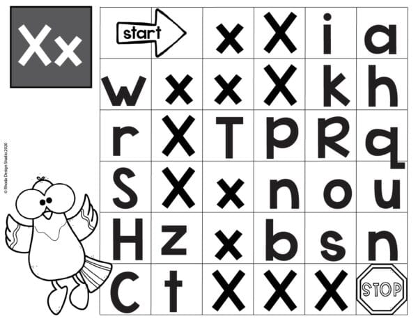 Alphabet_Maze_worksheet_Letter-X