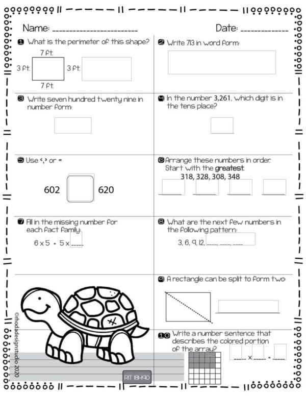 Math Worksheets RIT 180-230 Free - Listed on TpT - Do Not Delete