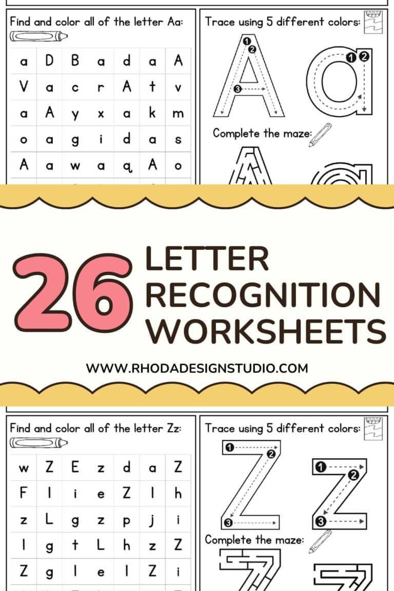 26 Free Worksheets for Letter Recognition and Alphabet Practice