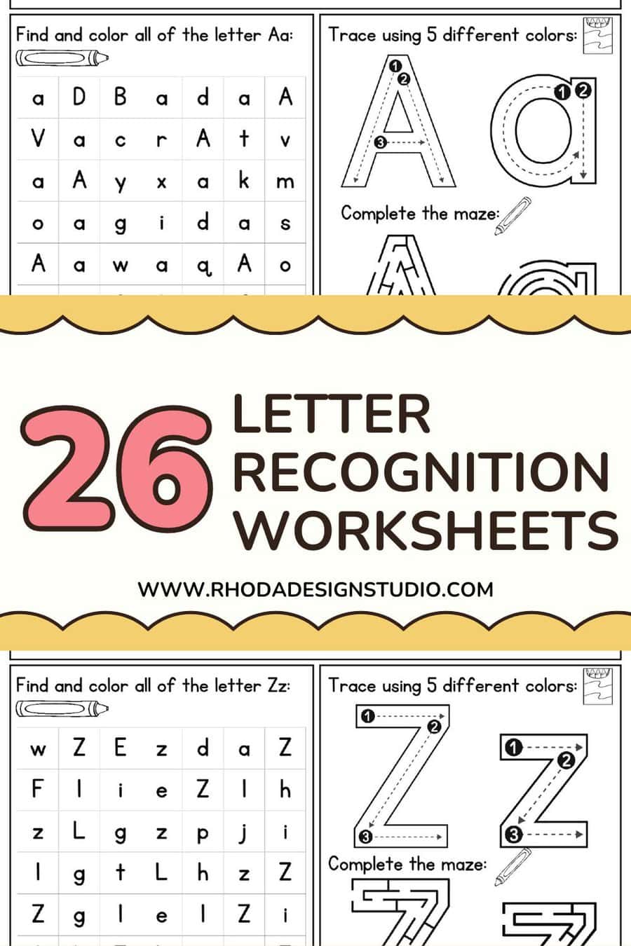 26 Free Worksheets for Letter Recognition and Alphabet Practice