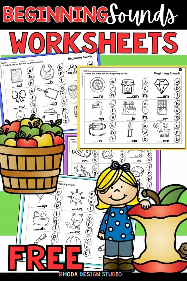 Apple Seeds Free Beginning Sounds Worksheets