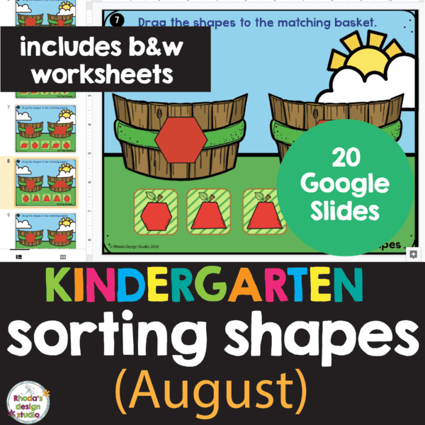 Free Fun and Educational 2D Apple Shape Sort Worksheets for Kids