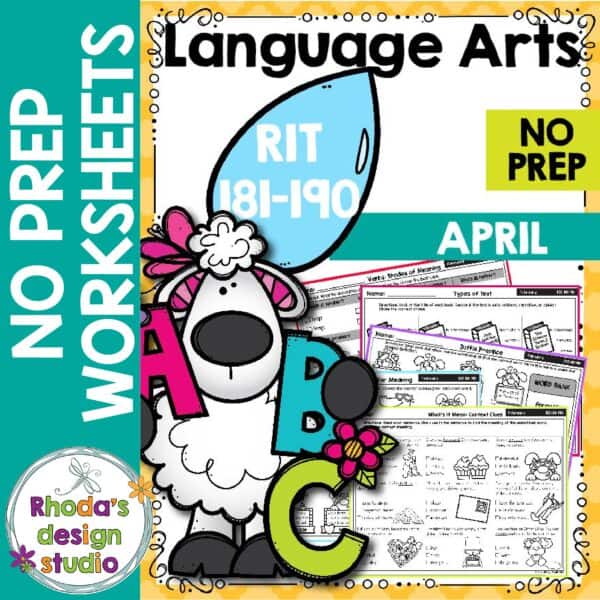 april no prep worksheet packet cover