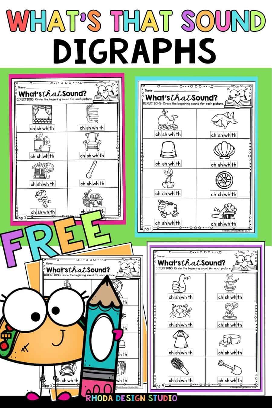 What are Consonant Digraphs? Free What’s That Sound Worksheets