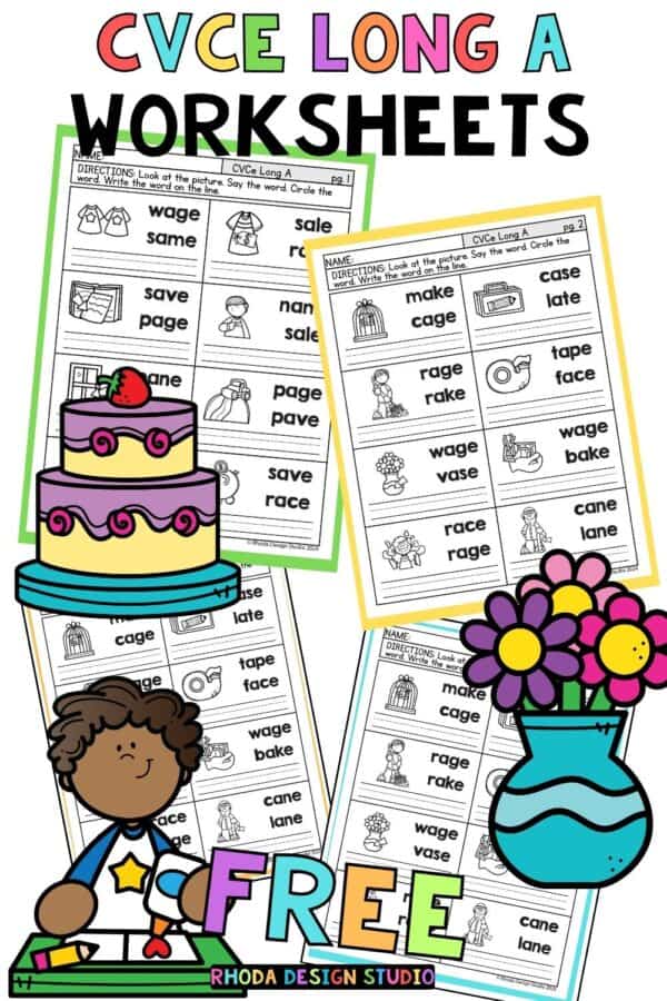 Boost your child's reading and writing skills with our free CVCE long a word worksheets! Perfect for building phonics and spelling skills.