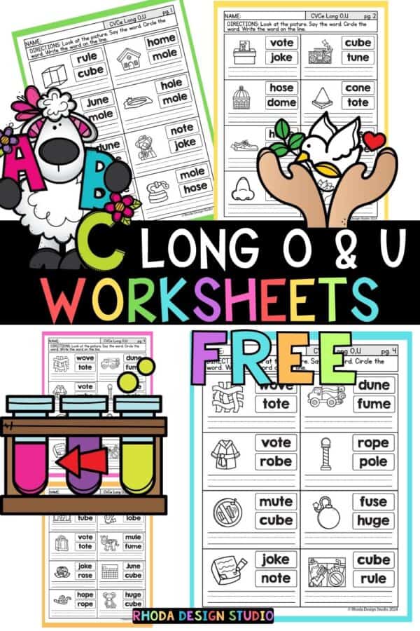 Are you looking for engaging Phonics activities and worksheets for kindergarten and first grade? Teaching phonics can be fun with this CVCE free worksheet set. Perfect for kindergarten and first grade classroom. #phonicsworksheets #kindergarten #firstgrade #phonicscenters