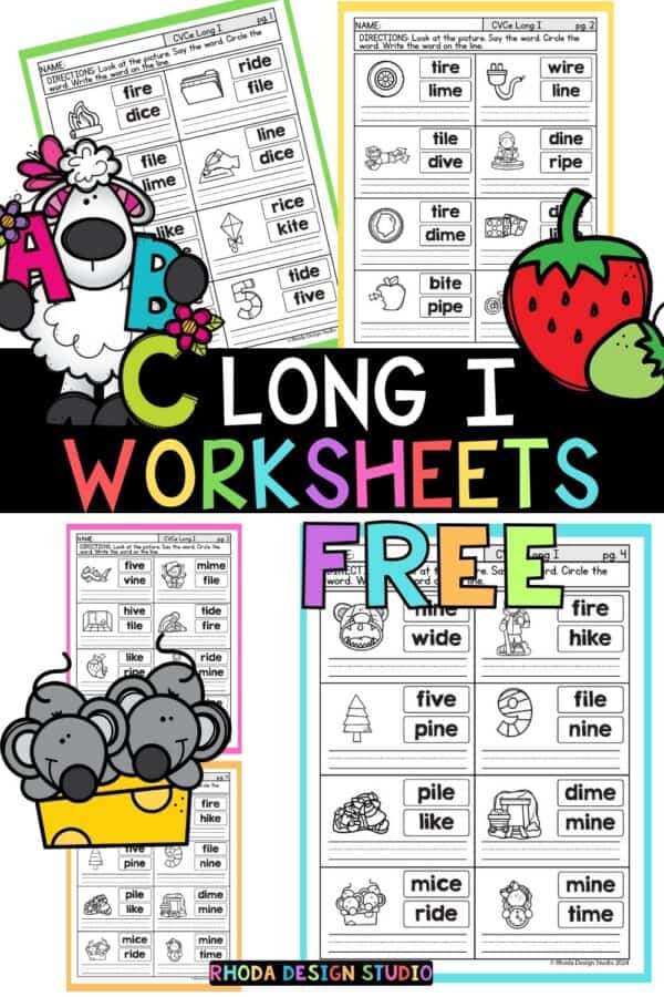 Are you looking for engaging Phonics activities and worksheets for kindergarten and first grade? Teaching phonics can be fun with this CVCE free worksheet set. Perfect for kindergarten and first grade classroom. #phonicsworksheets #kindergarten #firstgrade #phonicscenters