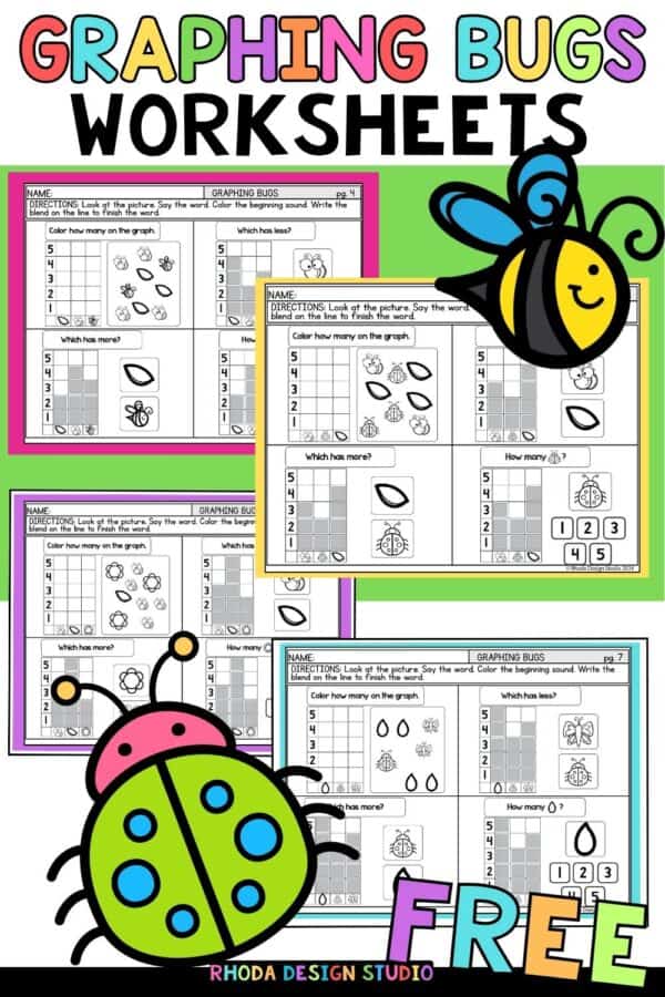 Looking for free printable graphing worksheets for kindergarten? Check out these fun and no-prep pages to practice math skills!