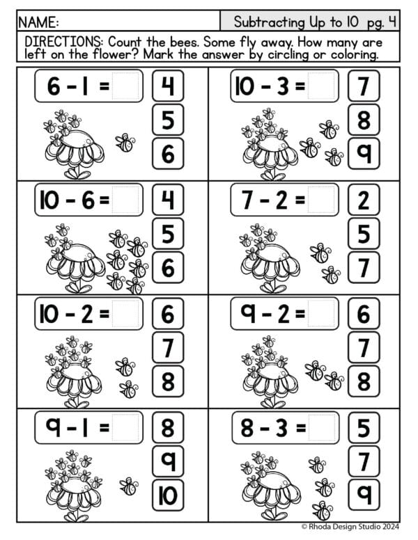 subtract-up-to-10-bees-worksheets-04