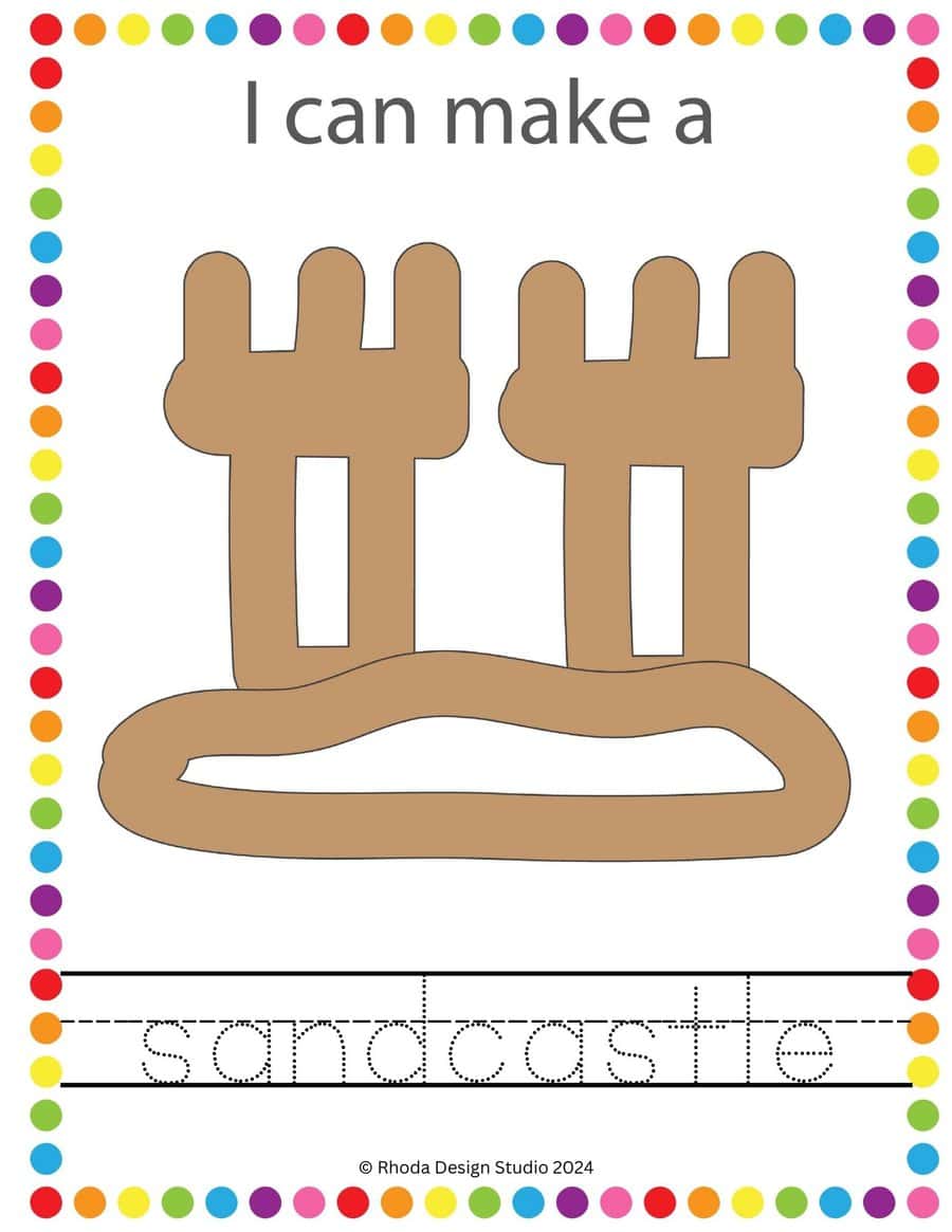 12 Words About Summer Printable Play Dough Mats