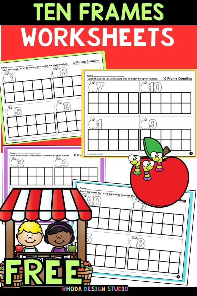 Back to School Counting with Apple Ten Frames