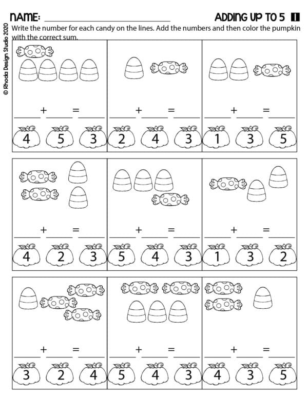 adding_up_to_5_worksheet-1