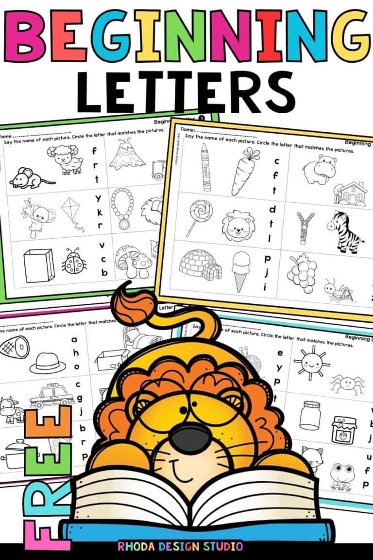 What’s the Beginning Letter: Free Phonics Worksheets