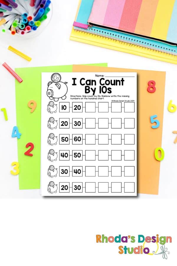 Free Math Worksheets for Pre-K, Kindergarten and First! There are plenty of free of printable worksheets available for any child's grade level. Skip counting by 10’s worksheets for quick and easy math lessons and assessments.