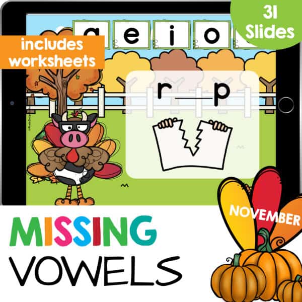 Missing vowels google slides lessons
