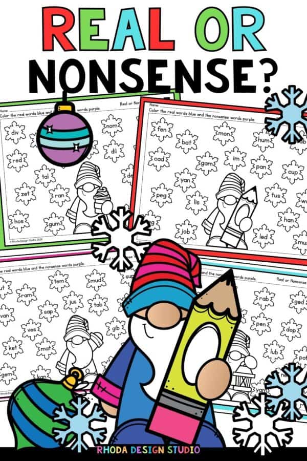 real or nonsense words worksheets